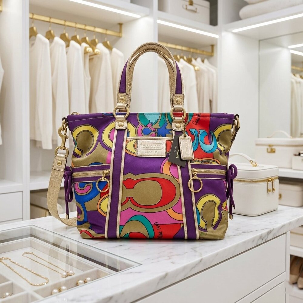 Coach Poppy Pop C Signature Spotlight Tote #14377